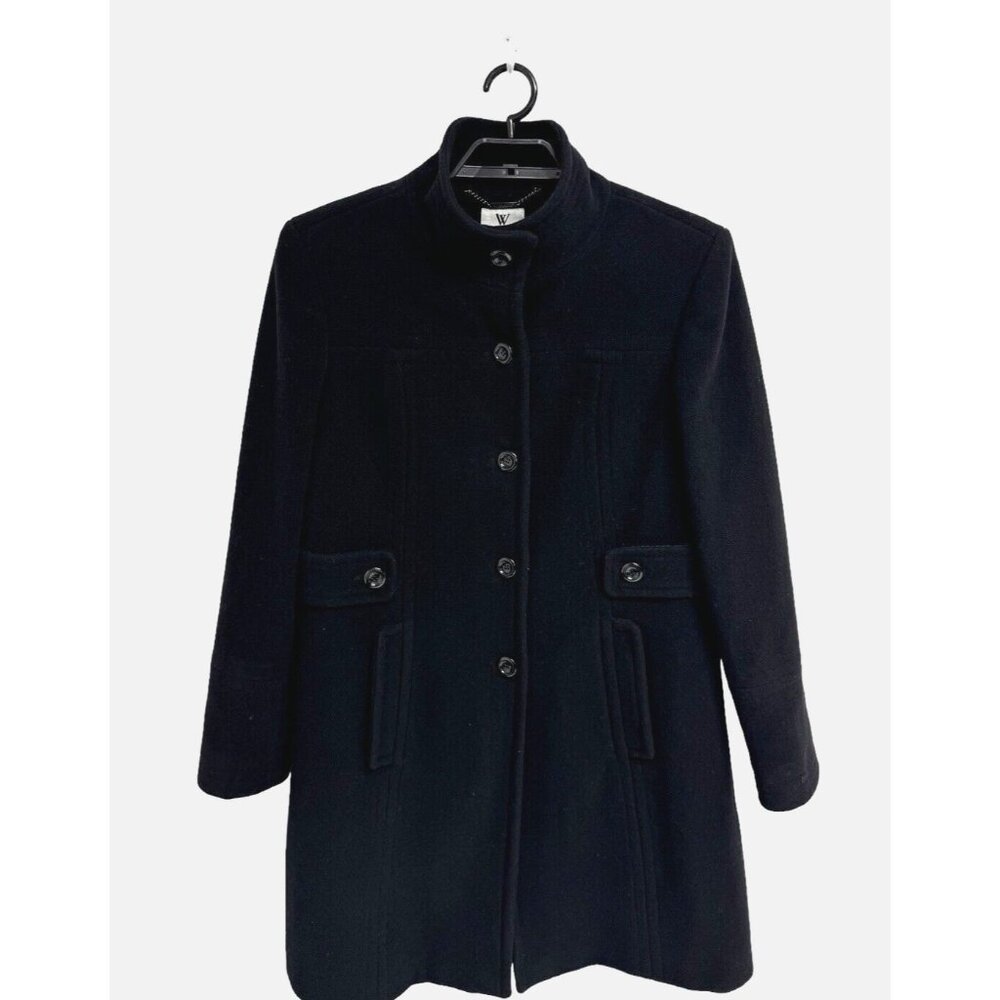 Worthington women's Coat Wool blend Single Breasted black with pockets size XL